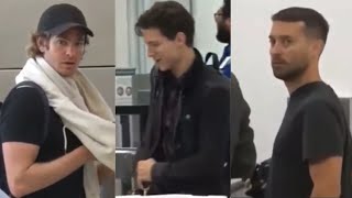 Tom Holland Andrew Garfield Tobey Maguire reacts to paparazzi in airport [upl. by Pol396]