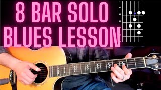 Acoustic Solo Blues by Yourself Guitar Lesson  How to make play a blues by yourself [upl. by Towroy]