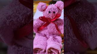 Teddy bear making with a kerchief and rubber band  easy toy making  easy craft ideas [upl. by Zollie619]