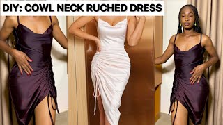 Stylish Sewing Tutorial Sew Your Own Stunning Cowl Neck Ruched Dress StepbyStep Tutorial [upl. by Morgun824]