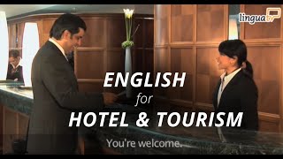 Learn English for Hotel and Tourism quotChecking into a hotelquot  English course by LinguaTV [upl. by Ahsilram198]