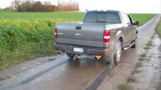 F150 FX4 Roush Offroad Exhaust Burnout [upl. by Ecerahs]