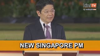 New Singapore PM Lawrence Wongs speech after being sworn in [upl. by Kapeed227]