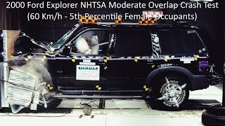 19952001 Ford Explorer NHTSA Moderate Overlap Crash Test 60 Kmh  Female Occupants [upl. by Warrin623]