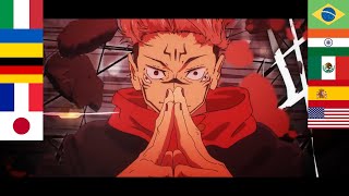 Sukunas Domain Expansion 20 in different languages  Jujutsu Kaisen [upl. by Glenn]