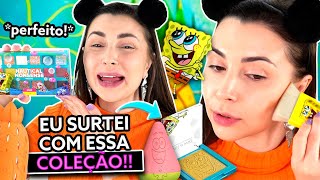 TESTEI A COLEÇÃO DE MAKES DO BOB ESPONJA [upl. by Attey]