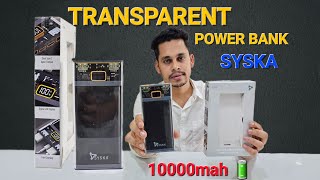 Transparent Power bank Syska 10000mah unboxing and review  P1090 Syska Power bank powerbank [upl. by Eveam506]