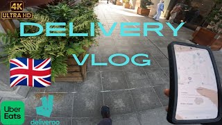 delivery jobs uk deliveroo rider and Uber eats food delivery uk delivery Vlog [upl. by Arymat]