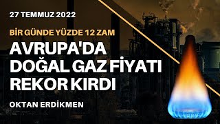 Avrupada doğal gaz fiyatları rekor kırdı Tasarruf çağrısı  27 Temmuz 2022 Oktan Erdikmen [upl. by Ahsienak]