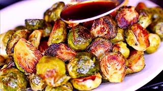 Honey Balsamic Roasted Brussels Sprouts  Easy Roasted Brussels Sprouts Recipe [upl. by Carmita872]