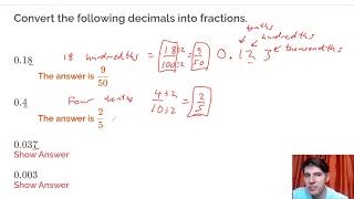 Converting Decimals into Fractions Examples [upl. by Ecirtam245]