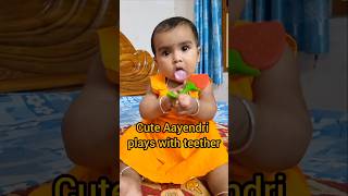 🧿baby plays with teetheraayendricutebabyviralshortvideotrendingbabyactivitydailyvlogteether [upl. by Dylan730]