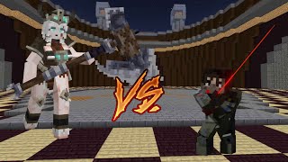 Jetstream Sam VS aptrgangr waifu Minecraft bedrock mod battlejust fun [upl. by Yenhpad]