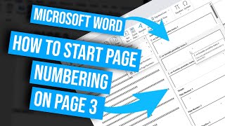 Microsoft Word  How to start page numbers on page 3 [upl. by Onifur]