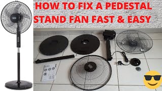 HOW TO ASSEMBLE ANY PEDESTAL STAND FAN FAST amp EASY amp BEST PEDESTAL FANS IN UAE [upl. by Yorel]