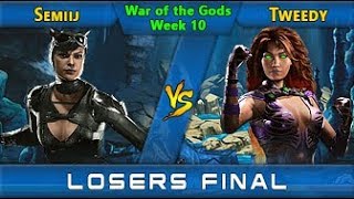 Semiij Catwoman Vs Tweedy Starfire  Losers Final  Injustice 2  WOTG S2W10 [upl. by Kostival]