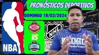 🏀Pronósticos deportivos NBA NHL 🏒 Domingo 18 De Febrero 2024 Parley Gratis 6 Equipos Imperdibles👍 [upl. by Naillimixam]