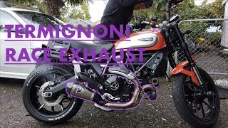 Termignoni SlipOn Race Exhaust Install amp Ride By on Ducati Scrambler [upl. by Spring761]