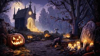 Haunted Graveyard Halloween Ambience with Spooky and Relaxing Sounds [upl. by Key]