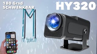 HY320  Full HD LED Beamer der Dir den Kopf um 180 Grad verdrehen kann  TEST REVIEW [upl. by Linskey]