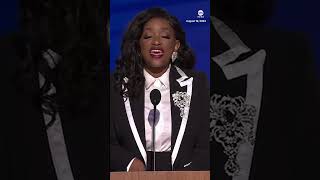 Rep Jasmine Crockett tears up during DNC speech [upl. by Arahsak503]