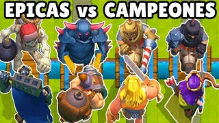 CAMPEONES vs EPICAS  CUAL ES MEJOR CALIDAD  4 vs 4  OLIMPIADAS de CLASH ROYALE [upl. by Ontina]