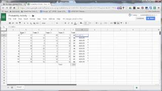 Using Google Sheets to Investigate Theoretical Probability [upl. by Krutz162]