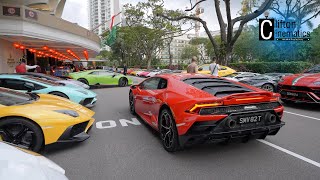 Lamborghini Club Singapore Arrival  Lo Hei 2023🍊🍊🧧 1 [upl. by Linders]