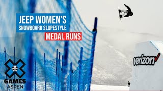 Jeep Women’s Snowboard Slopestyle MEDAL RUNS  X Games Aspen 2022 [upl. by Audley328]