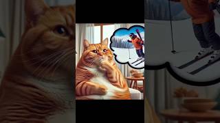 cat skiing with friends animation video shorts trending viralvideo skiing cat aicat funny [upl. by Alan578]