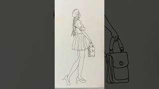 Ohuhu markers drawing 😱  fashion illustration drawing shorts trending art [upl. by Relyc]