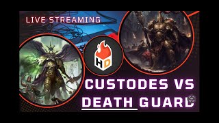 Warhammer 40k Battle report 2k Custodes vs Death guard [upl. by Hedgcock]