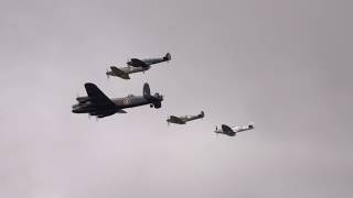 Lancaster Hurricane amp Spitfires  RAF Battle of Britain Memorial Flight  RIAT 2017 Day 3 [upl. by Colpin]