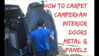 DIY Carpet Lining CamperVan Doors  VW T4 Carpet Van Door Metalwork amp Ply Panels [upl. by Atila]