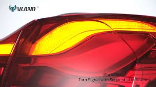 VLAND LED Tail Lights For BMW M4 GTS F32 F33 F82 F36 F83 4Series 20132020  Red Color [upl. by Tonina241]