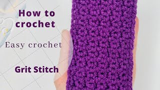 HOW TO CROCHET THE GRIT STITCH  Create by K [upl. by Nnahgaem]