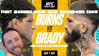 UFC Vegas 97 Burns vs Brady Fight Morning Quick Card Breakdown Show [upl. by Celene]