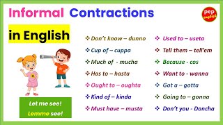 Informal Contractions in English  Learn English with examples [upl. by Gnat119]