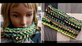 Winding Fun Cowl Loom Knit [upl. by Seel]