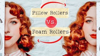 Pillow Rollers vs Foam Rollers for Vintage Curls Wet Set Hair Tutorial [upl. by Neelyahs]