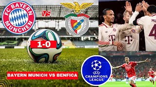 Bayern Munich vs Benfica 10 Live Champions League UCL Football Match Score Commentary Highlights FC [upl. by Hubble]