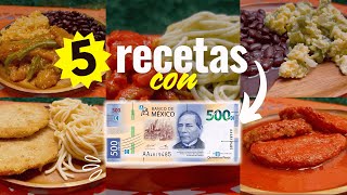 MENÚ SEMANAL CON 500 PESOS 5 RECETASFABI ZEA [upl. by Aldin]