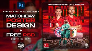 How To Create Football Matchday Poster  Bayern Munich VS Augsburg [upl. by Radford]