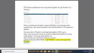 Microsoft Releases Servicing Stack Updates for All Windows 10 Versions [upl. by Beauchamp]