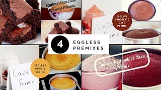 4 Eggless Premix Recipes  Vanilla Premix  Chocolate Premix  Brownie Premix  Red Velvet Premix [upl. by Ching]