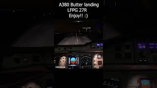 A380 Soft landing at LFPG shortvideo shorts msfs2020 a380 [upl. by Conant]