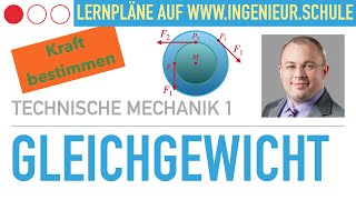 Kraft fürs Gleichgewicht berechnen – Technische Mechanik 1 [upl. by Clorinda]