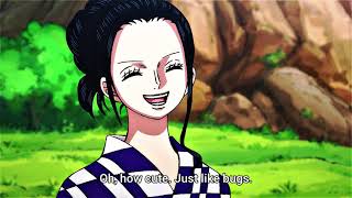 Nico Robin finds bugs as CUTE  ZoroSanji Fight in Wano  AnimeOne Piece Funny Moments 1080p [upl. by Neelak]