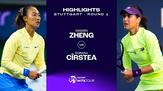 Qinwen Zheng vs Sorana Cirstea  2024 Stuttgart Round 1  WTA Match Highlights [upl. by Mycah]