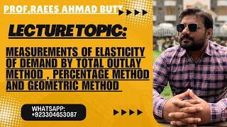 Measurement Of Price Elasticity Of Demand  Total outlay method Formula method Geometric method [upl. by Siroled]